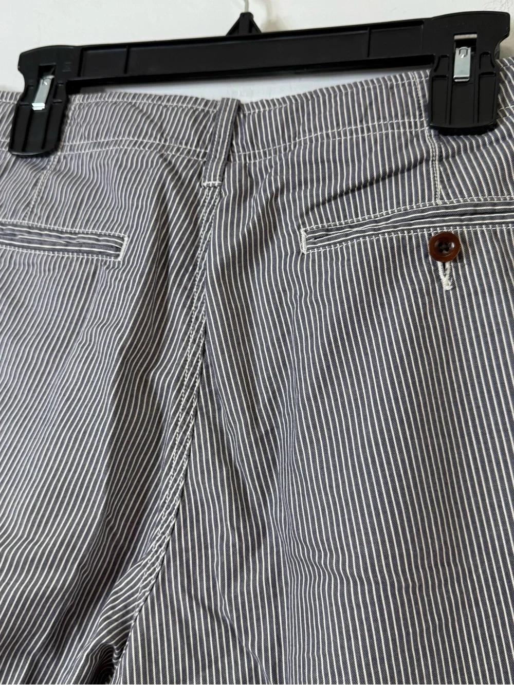 J.Crew Mens 34W Striped Field Shorts Flat Front 100% Cotton